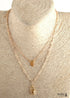 Boho Necklace, RH Two Layer Copper Gold Lock and Key